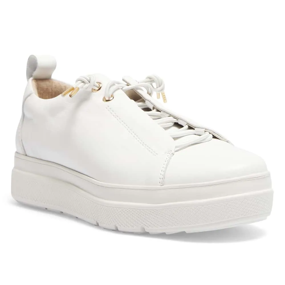 Bison Sneaker in White Leather