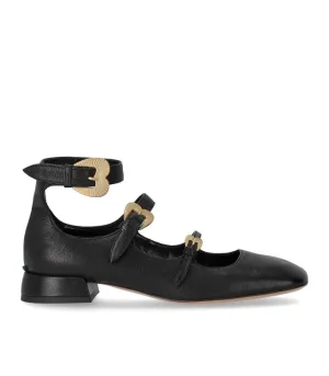 Black Ballet Flat With Straps