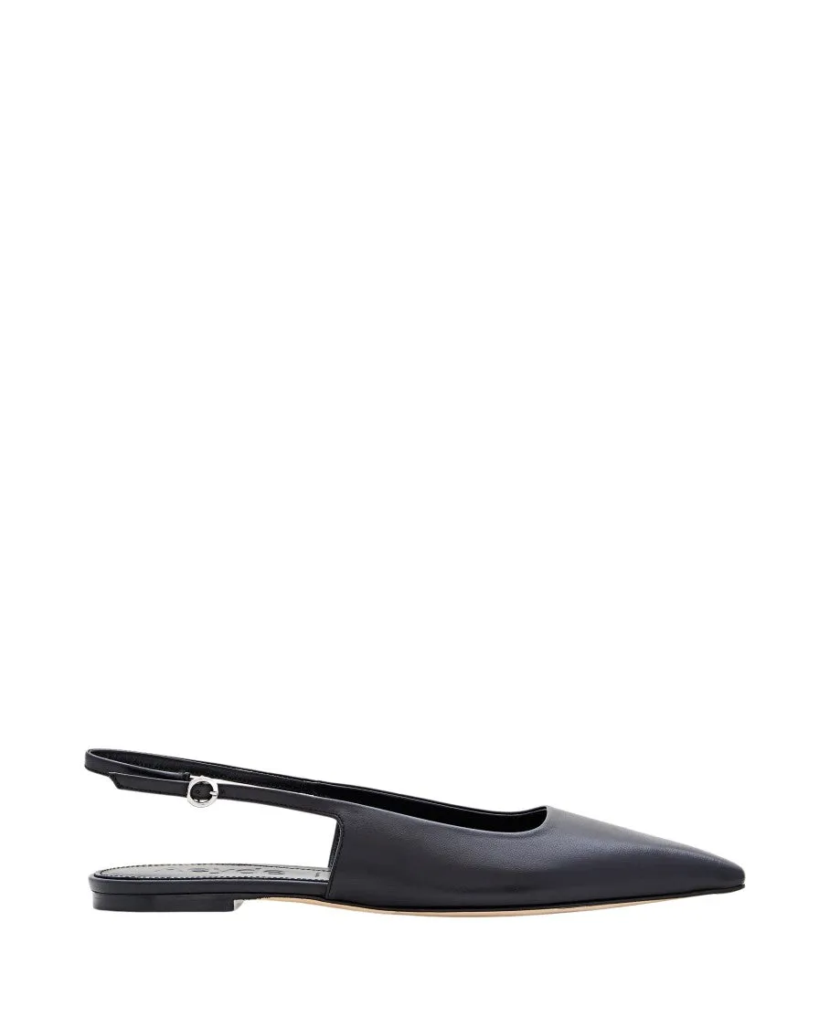 Black Fedora Slingback Flats