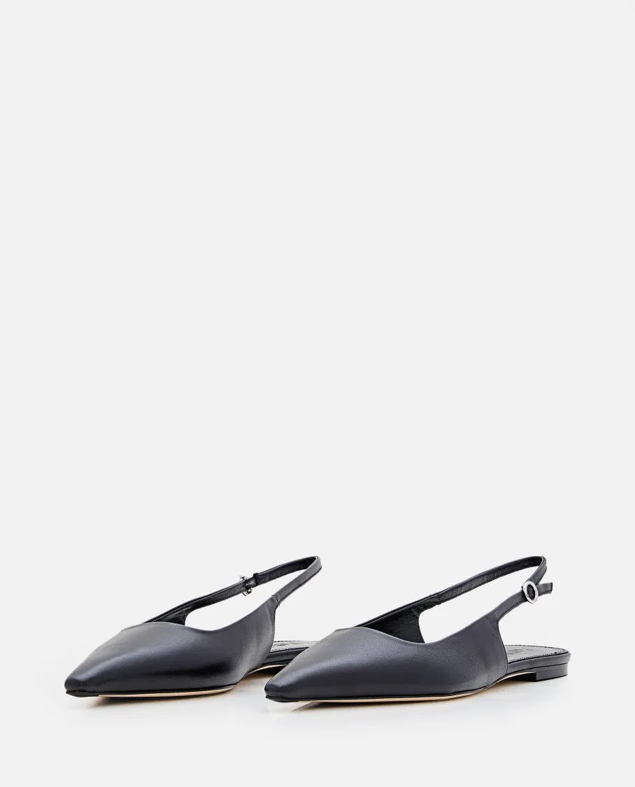 Black Fedora Slingback Flats