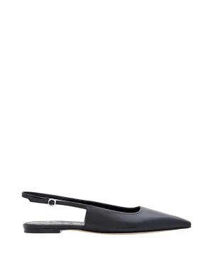 Black Fedora Slingback Flats