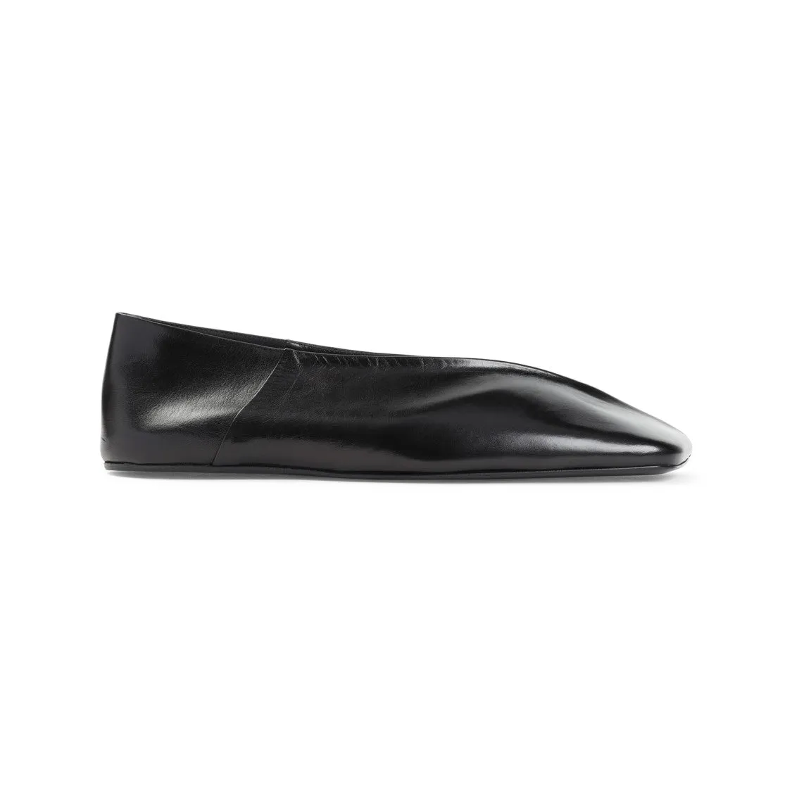 Black Goat Leather Ballerina