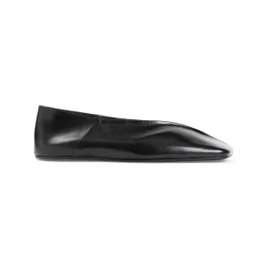 Black Goat Leather Ballerina
