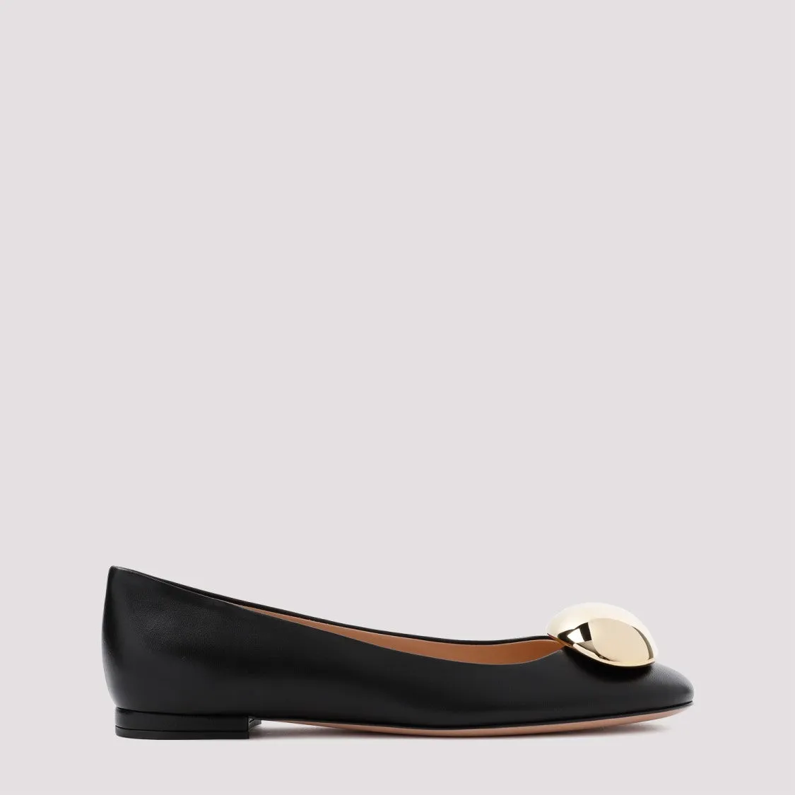 Black Nappa Leather Ballerina