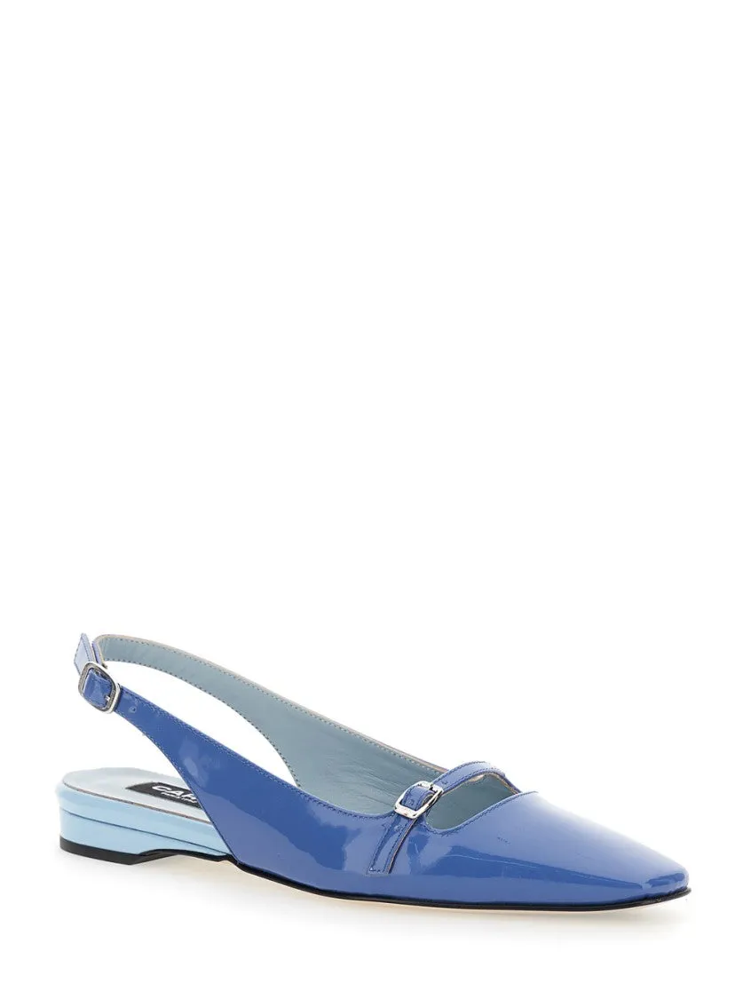 Blue Slingback Ballet Shoes