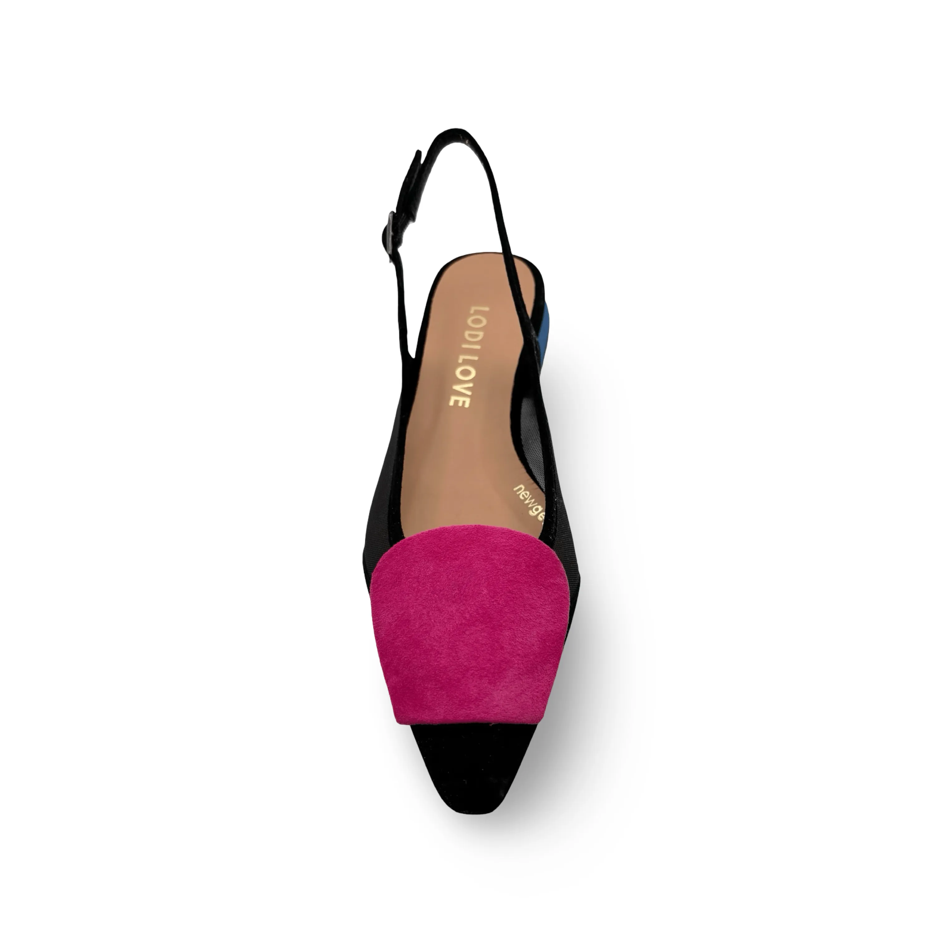 BRO5264 Black Multi Slingback Flat