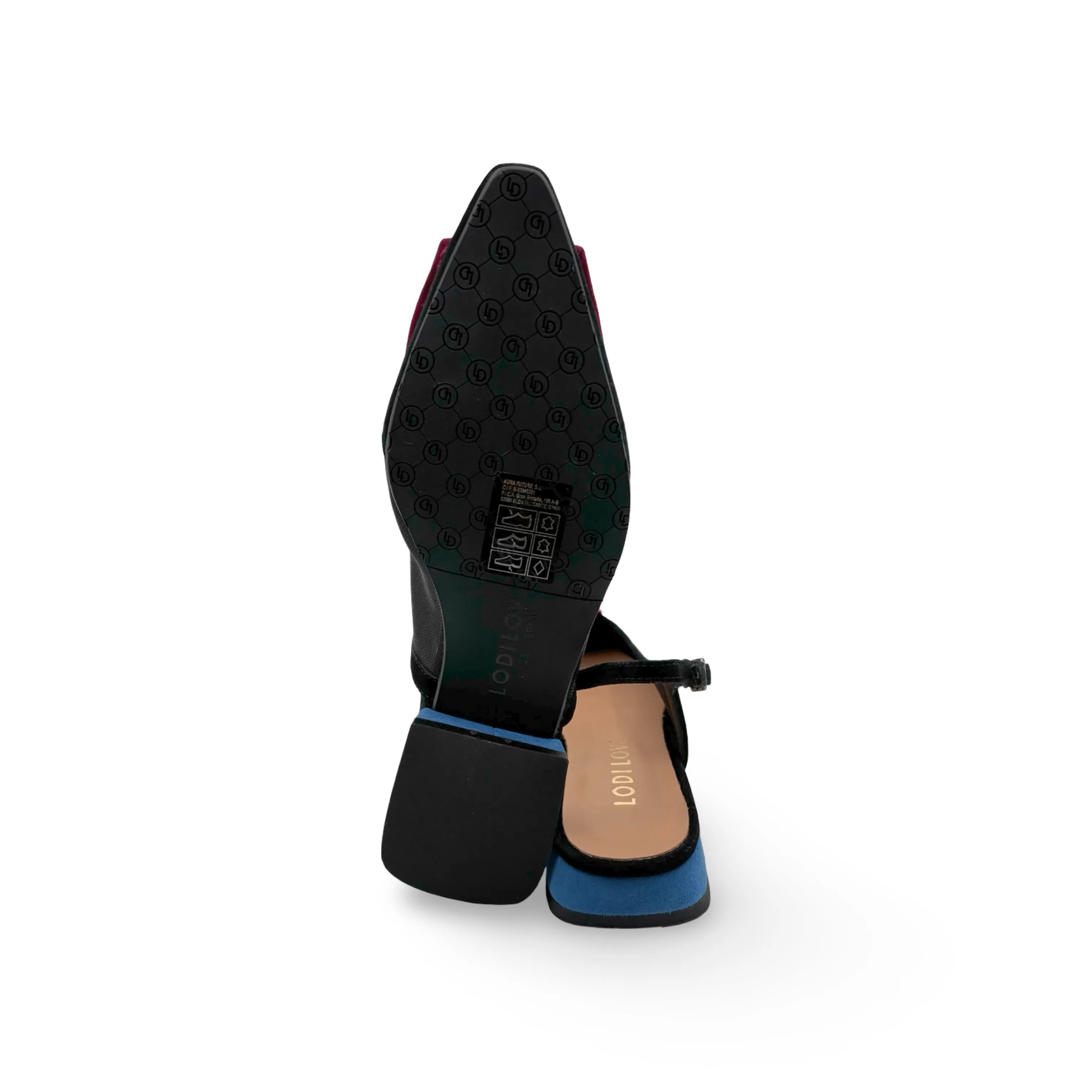 BRO5264 Black Multi Slingback Flat