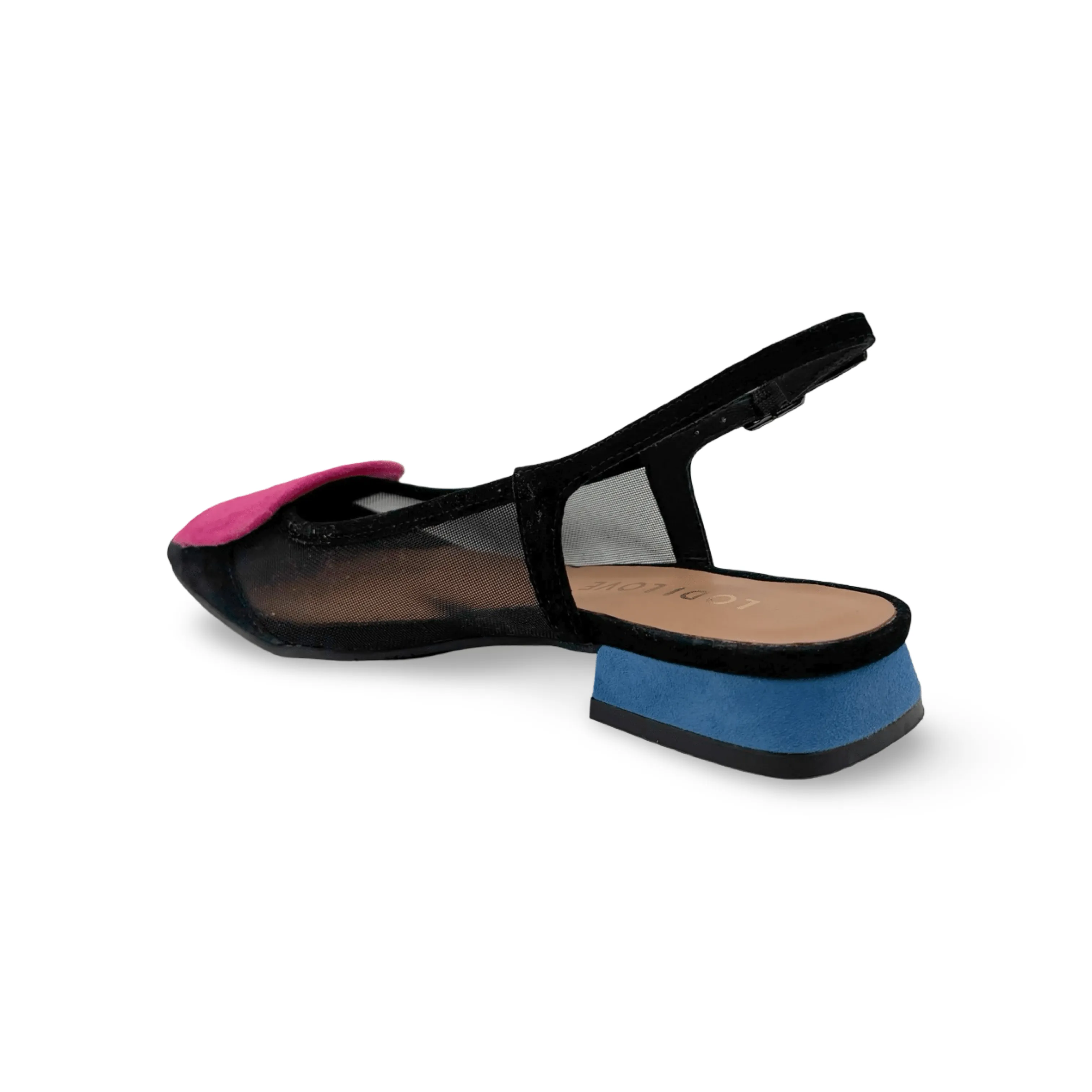 BRO5264 Black Multi Slingback Flat