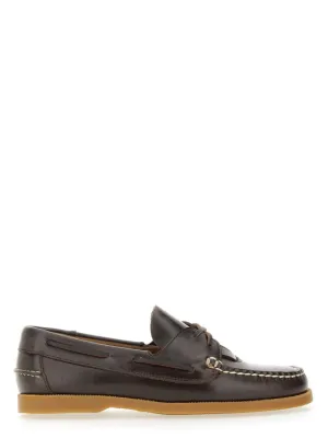 Brown Calf Leather Boat Moccasins