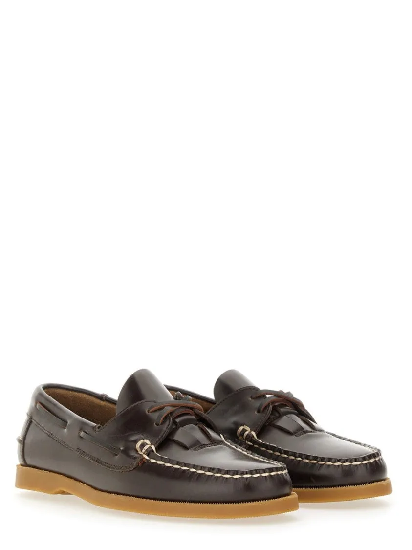 Brown Calf Leather Boat Moccasins