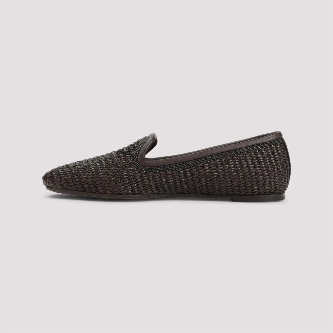 Brown Raffia Slippers