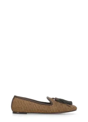 Brown Woven Slippers