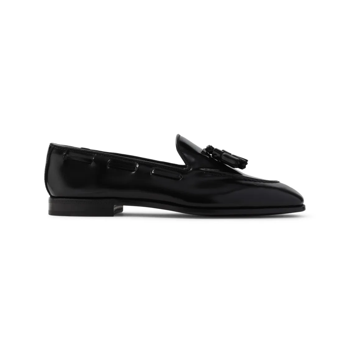 Brushed Black Calf Leather Loafers
