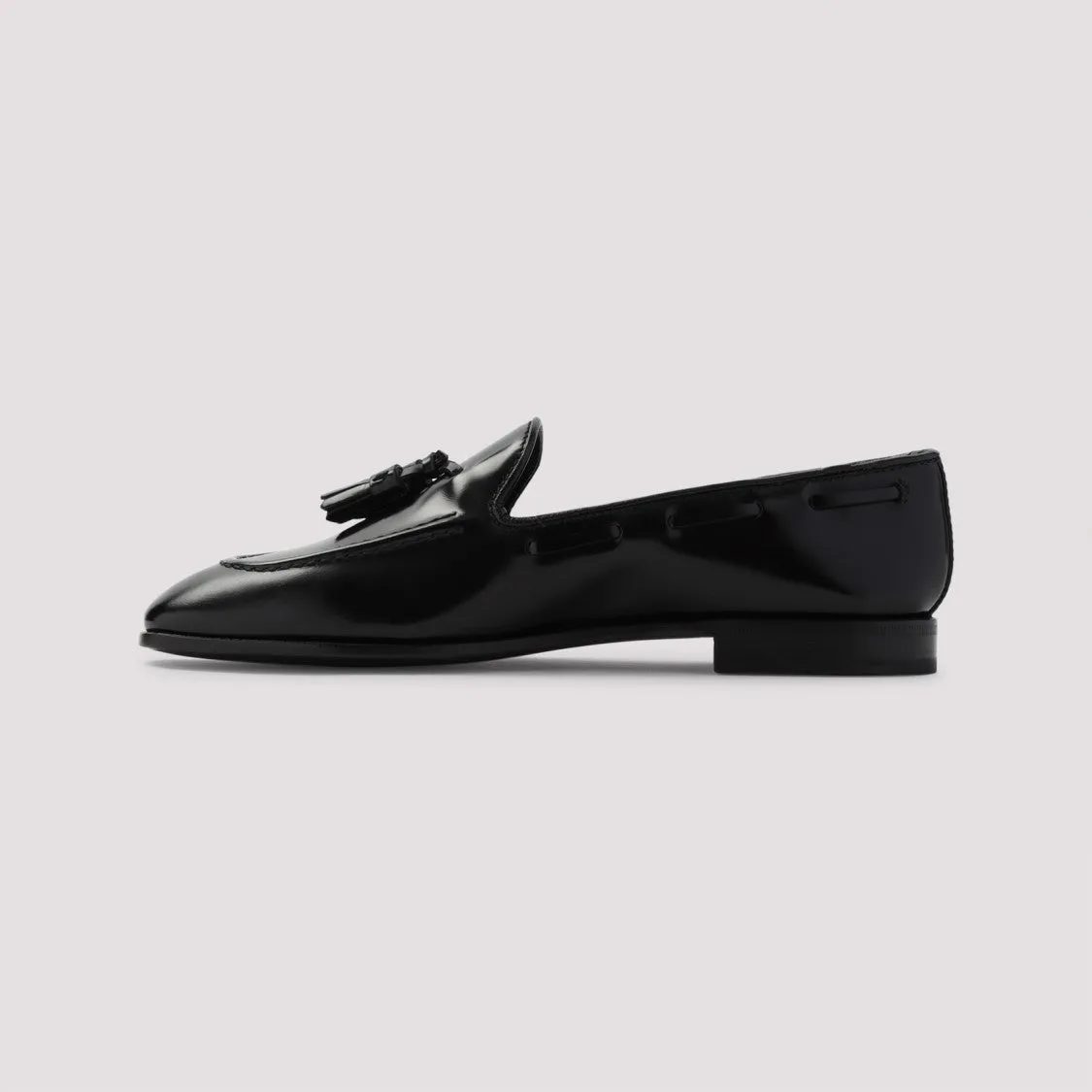 Brushed Black Calf Leather Loafers