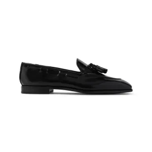Brushed Black Calf Leather Loafers