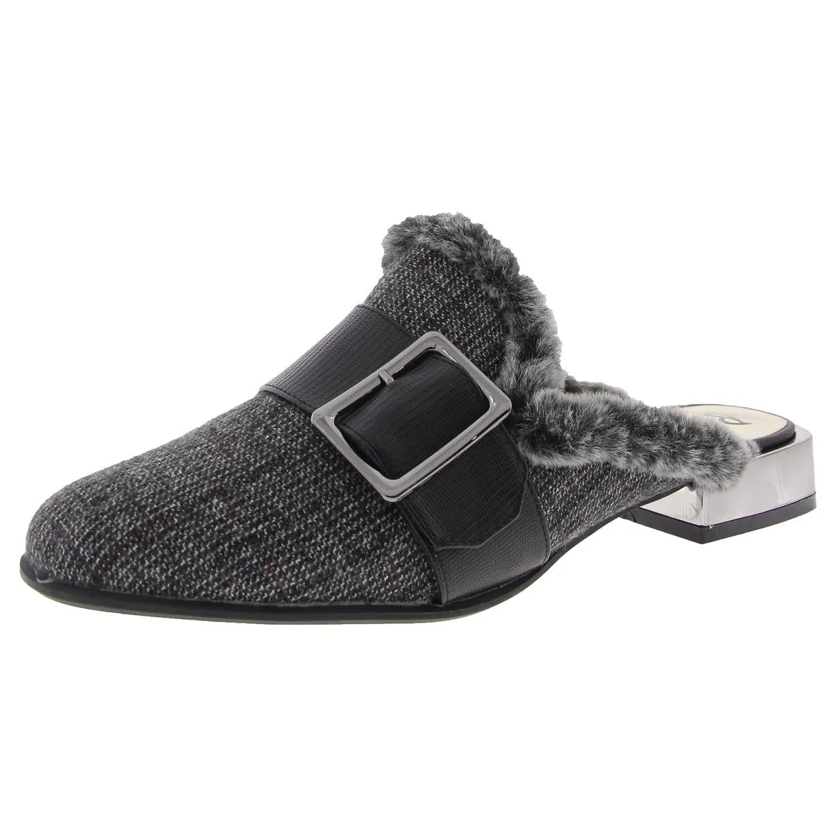 Byfar Womens Faux Fur Lined Knit Mules