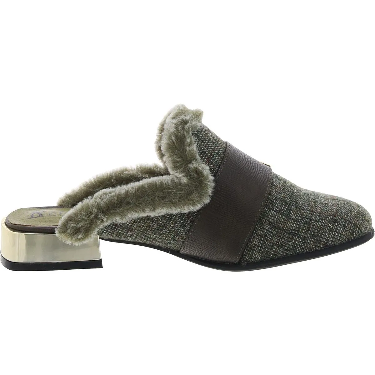 Byfar Womens Faux Fur Lined Knit Mules