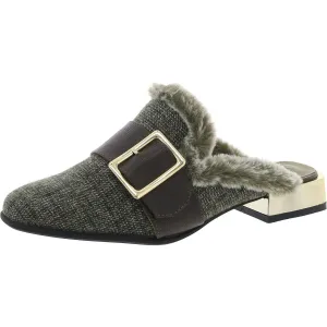 Byfar Womens Faux Fur Lined Knit Mules