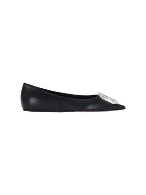 Camelia Ballerinas In Black Hammered Leather