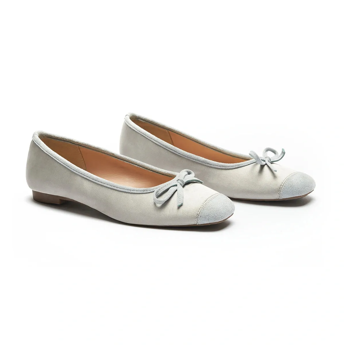 Cap-Toe Silk Ballet Flats (Elena)
