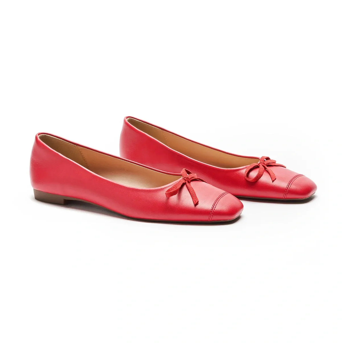 Cap-Toe Silk Ballet Flats (Elena)