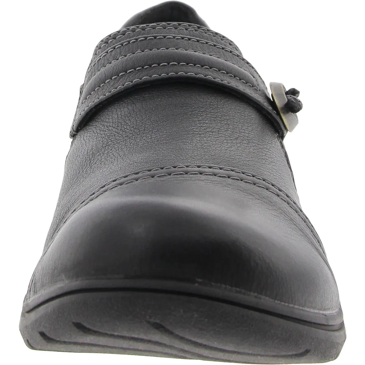 Carleigh Pearl Womens Cushioned Footbed Leather Flat Shoes