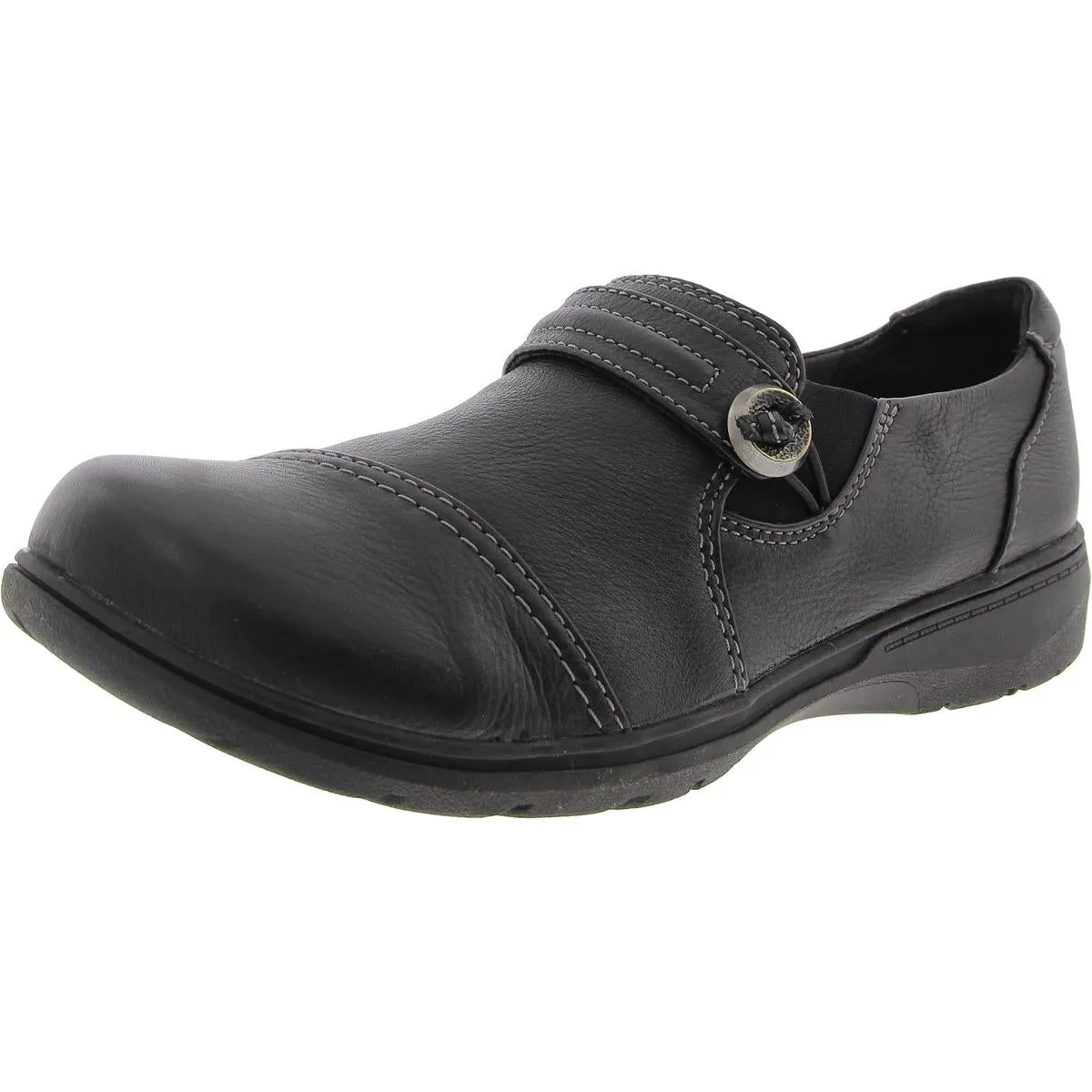 Carleigh Pearl Womens Cushioned Footbed Leather Flat Shoes