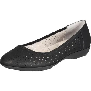Carrie Womens Metallic Faux Leather Ballet Flats