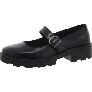 CASANDRA Womens Buckle Leather Mary Janes