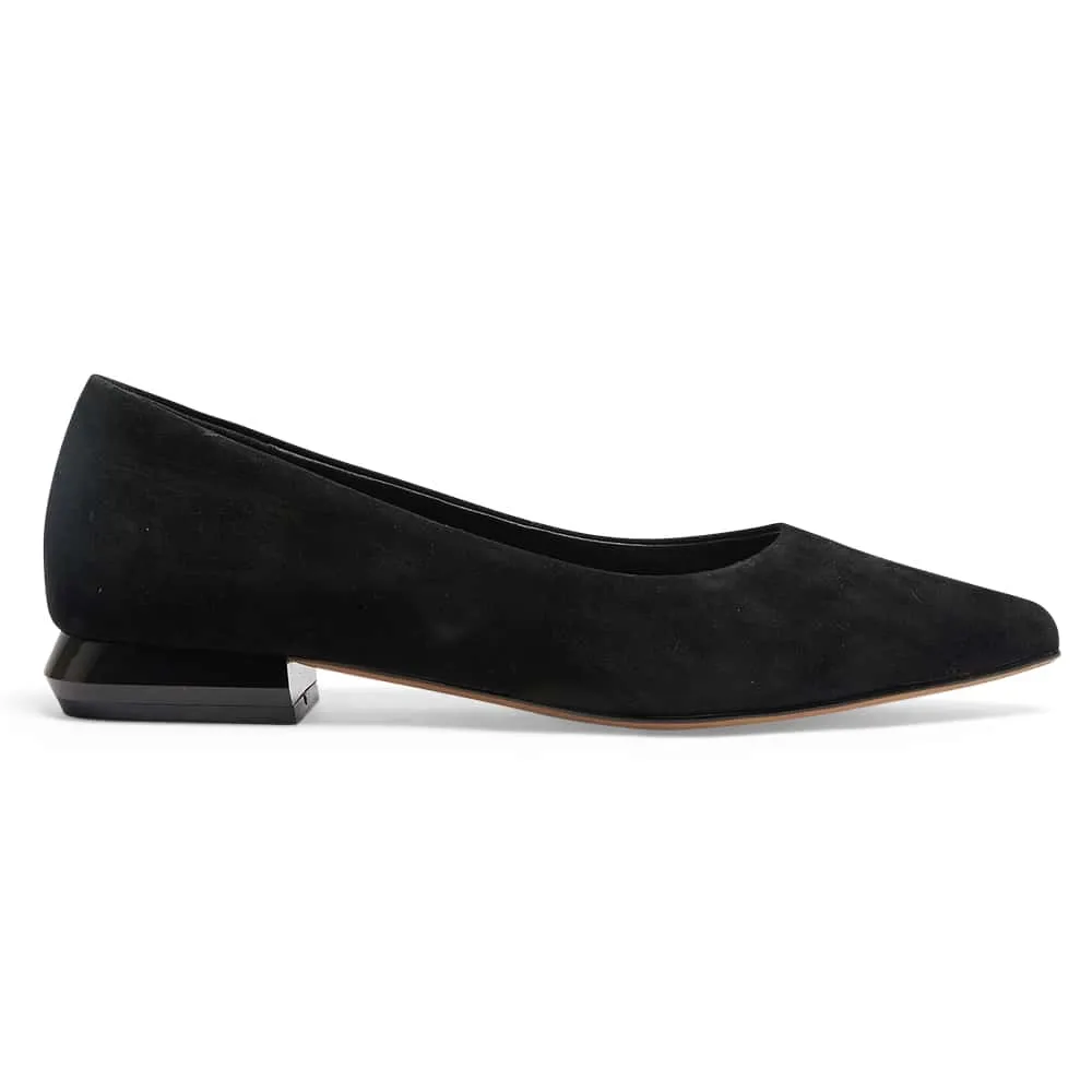 Cassie Flat in Black Suede