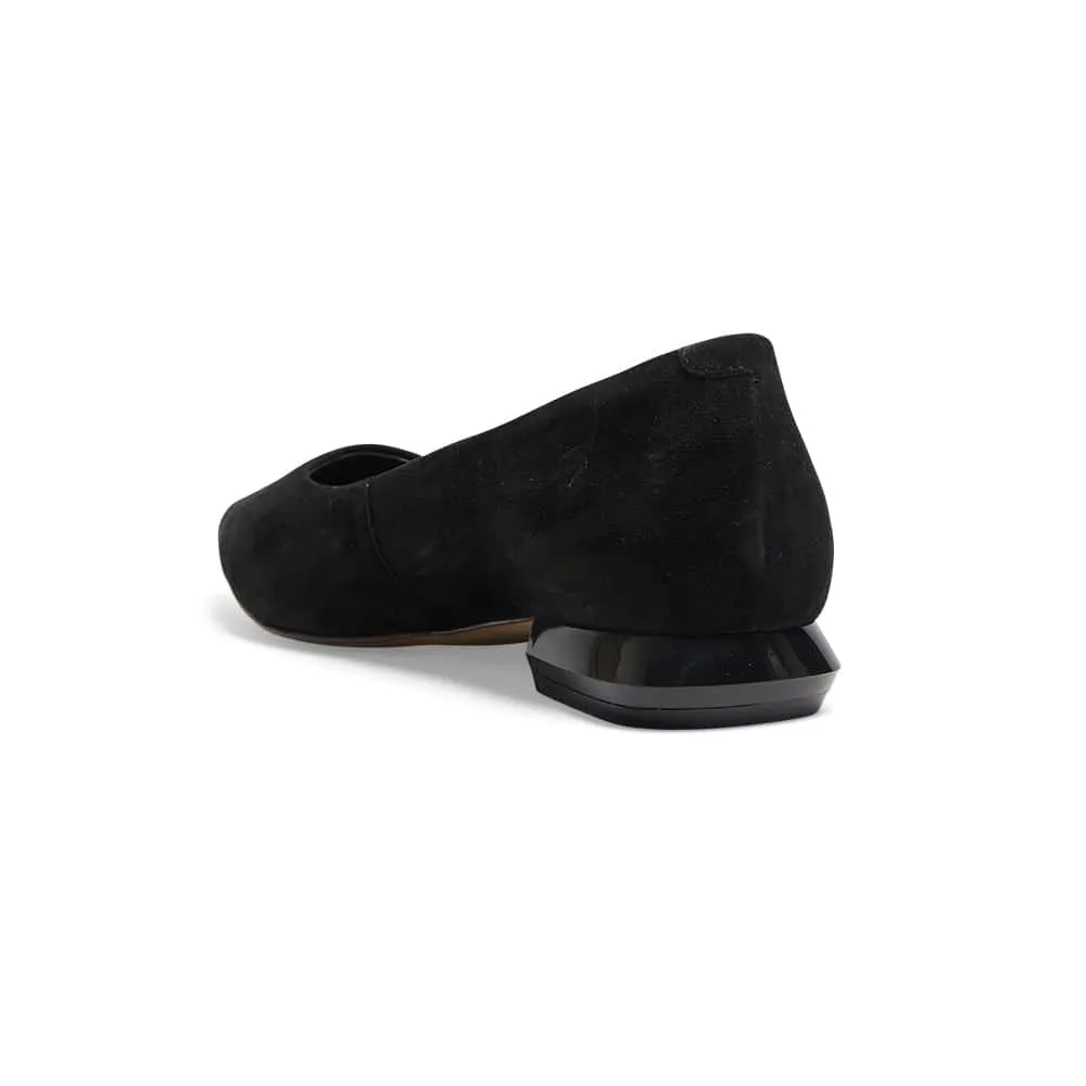 Cassie Flat in Black Suede