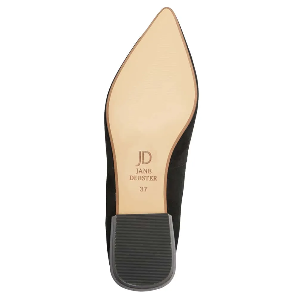 Cassie Flat in Black Suede