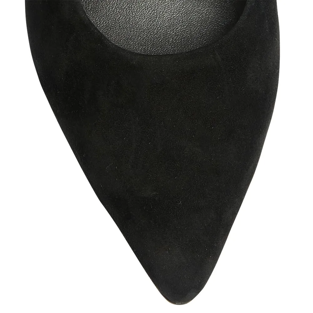 Cassie Flat in Black Suede