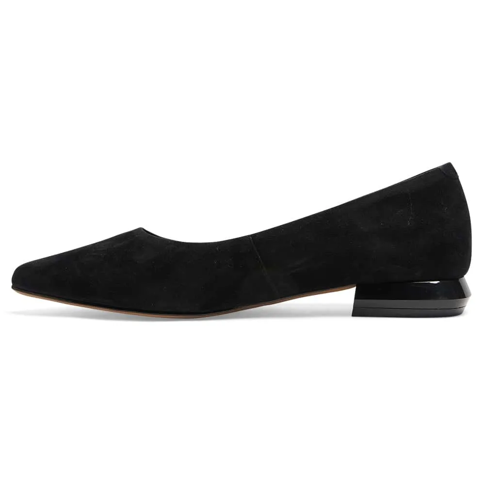 Cassie Flat in Black Suede