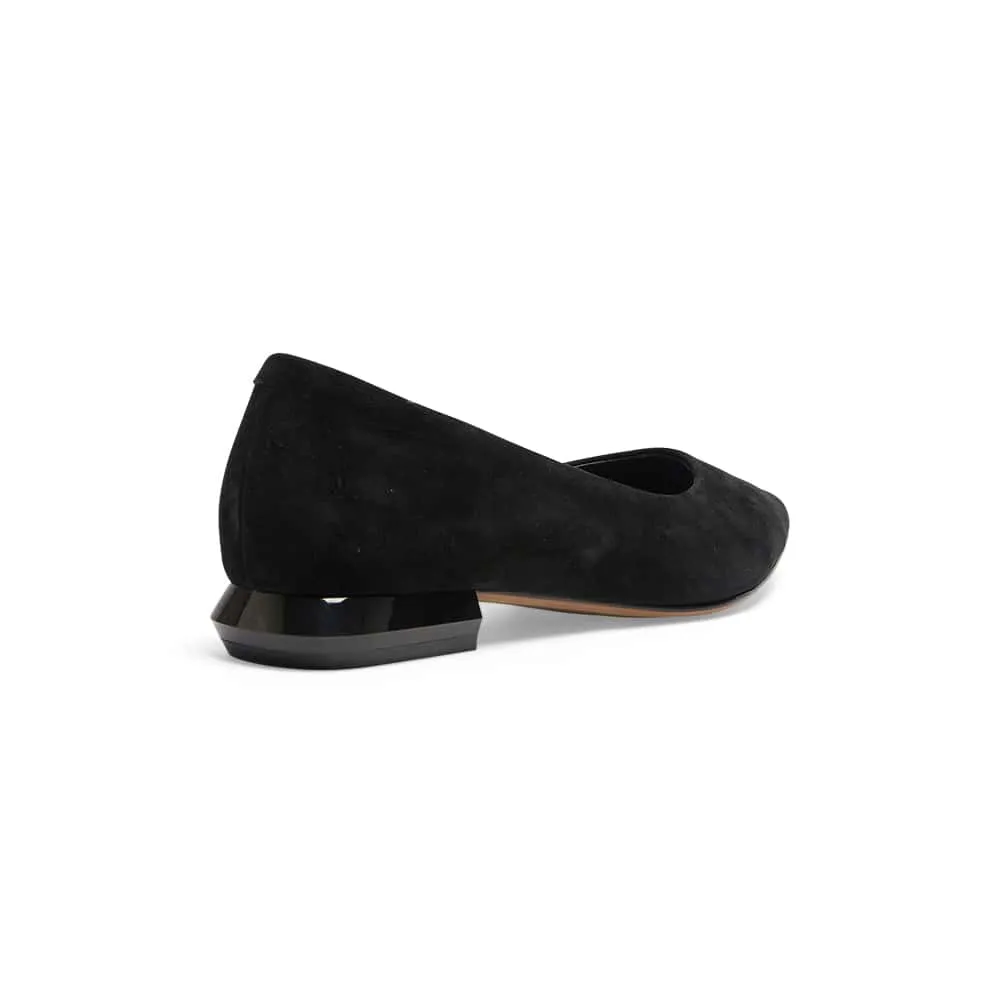 Cassie Flat in Black Suede