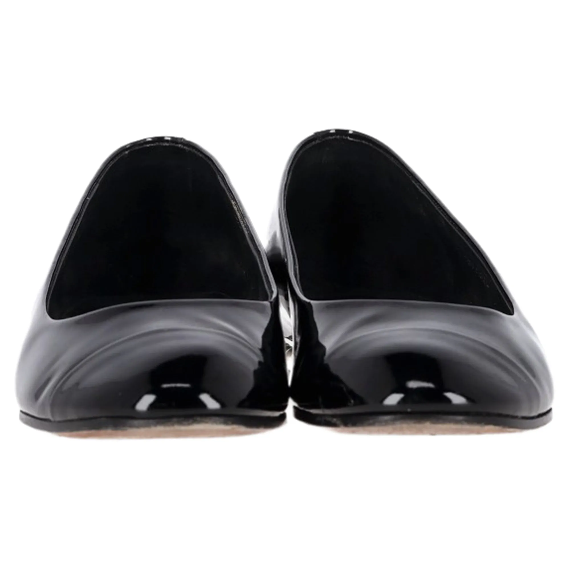Chanel CC Pearl-Embellished Ballet Flats in Black Leather