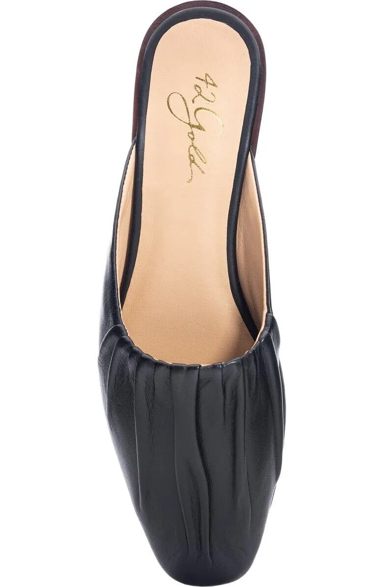 Chinese Laundry 42 GOLD Kaylee Flats Women's 6 Black Leather Slip On Mule KHD661
