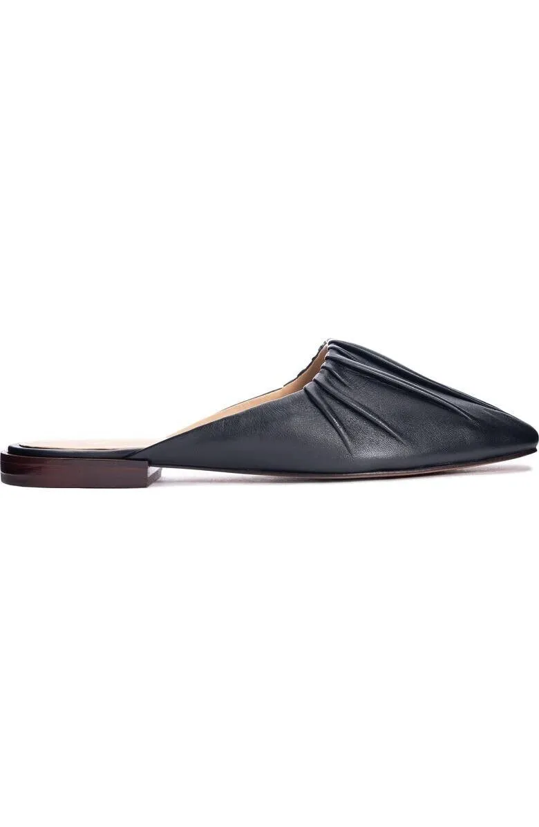 Chinese Laundry 42 GOLD Kaylee Flats Women's 6 Black Leather Slip On Mule KHD661