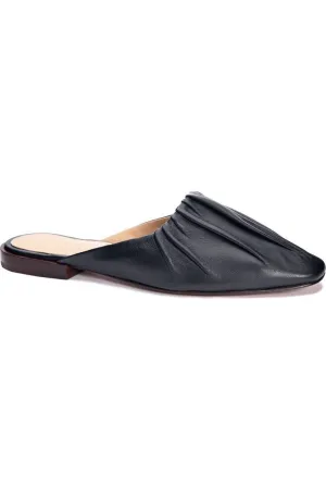Chinese Laundry 42 GOLD Kaylee Flats Women's 6 Black Leather Slip On Mule KHD661