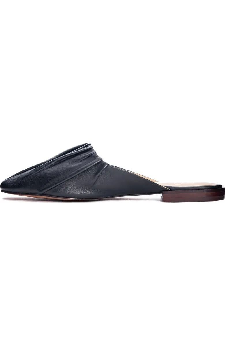 Chinese Laundry 42 GOLD Kaylee Flats Women's 6 Black Leather Slip On Mule KHD661