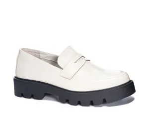 Chinese Laundry Playback Loafers Womens US 10 Cream Patent Platform Shoes KHD651