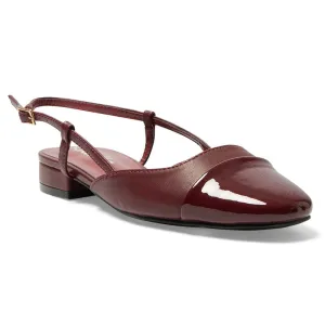 Cleo Flat in Cherry Patent