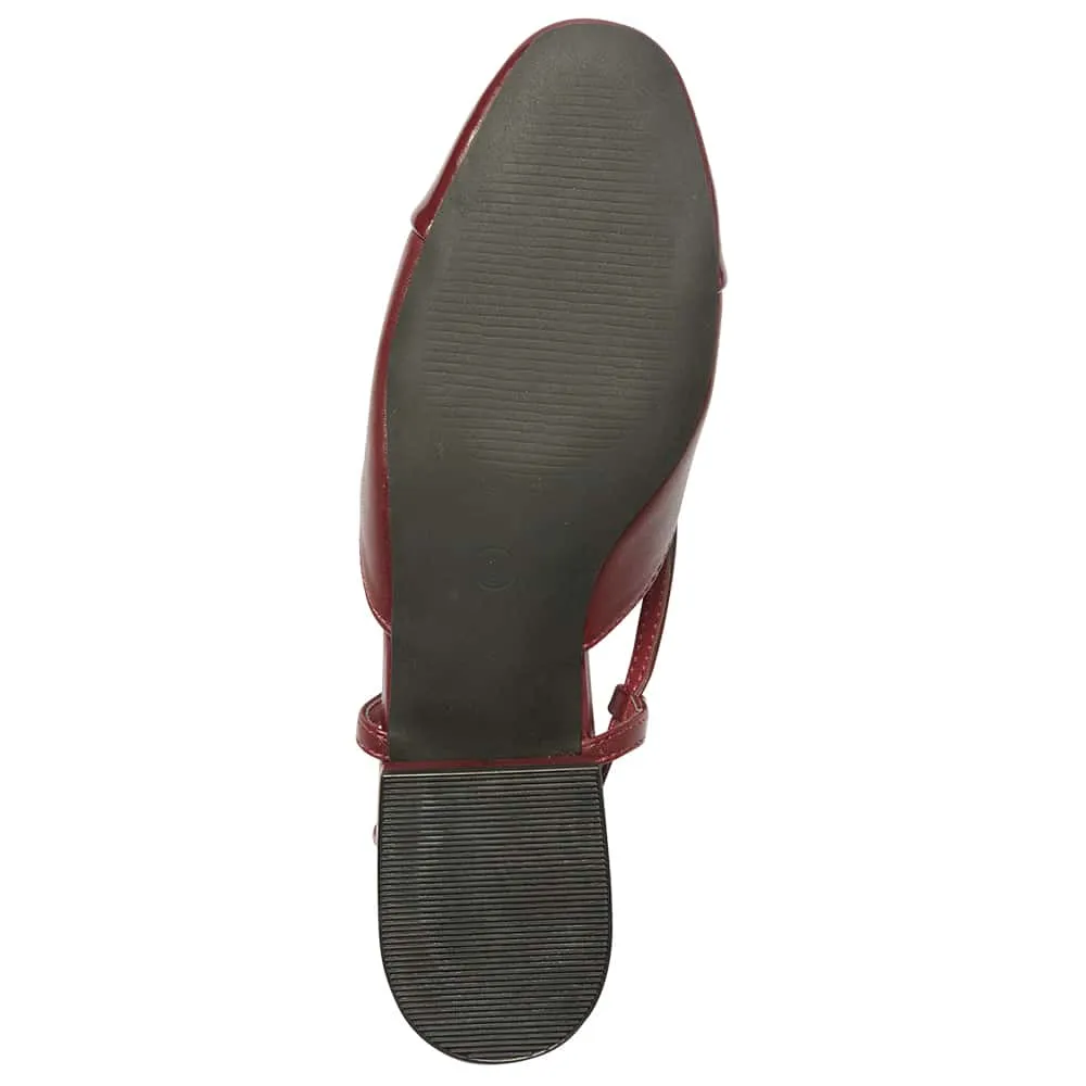 Cleo Flat in Cherry Patent