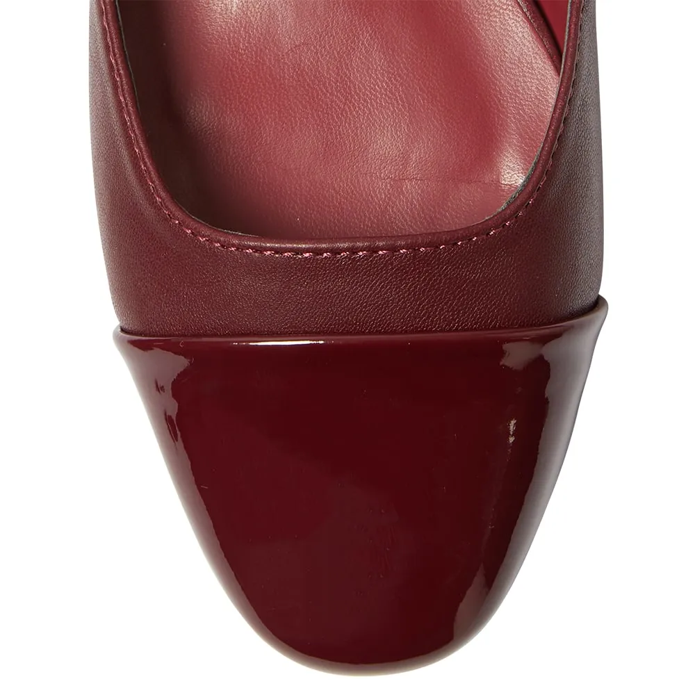 Cleo Flat in Cherry Patent
