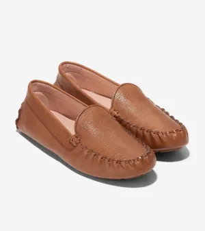 Cole Haan Evelyn Driver Flat Women's 5 Pecan Brown Leather Loafers Shoes KHD474