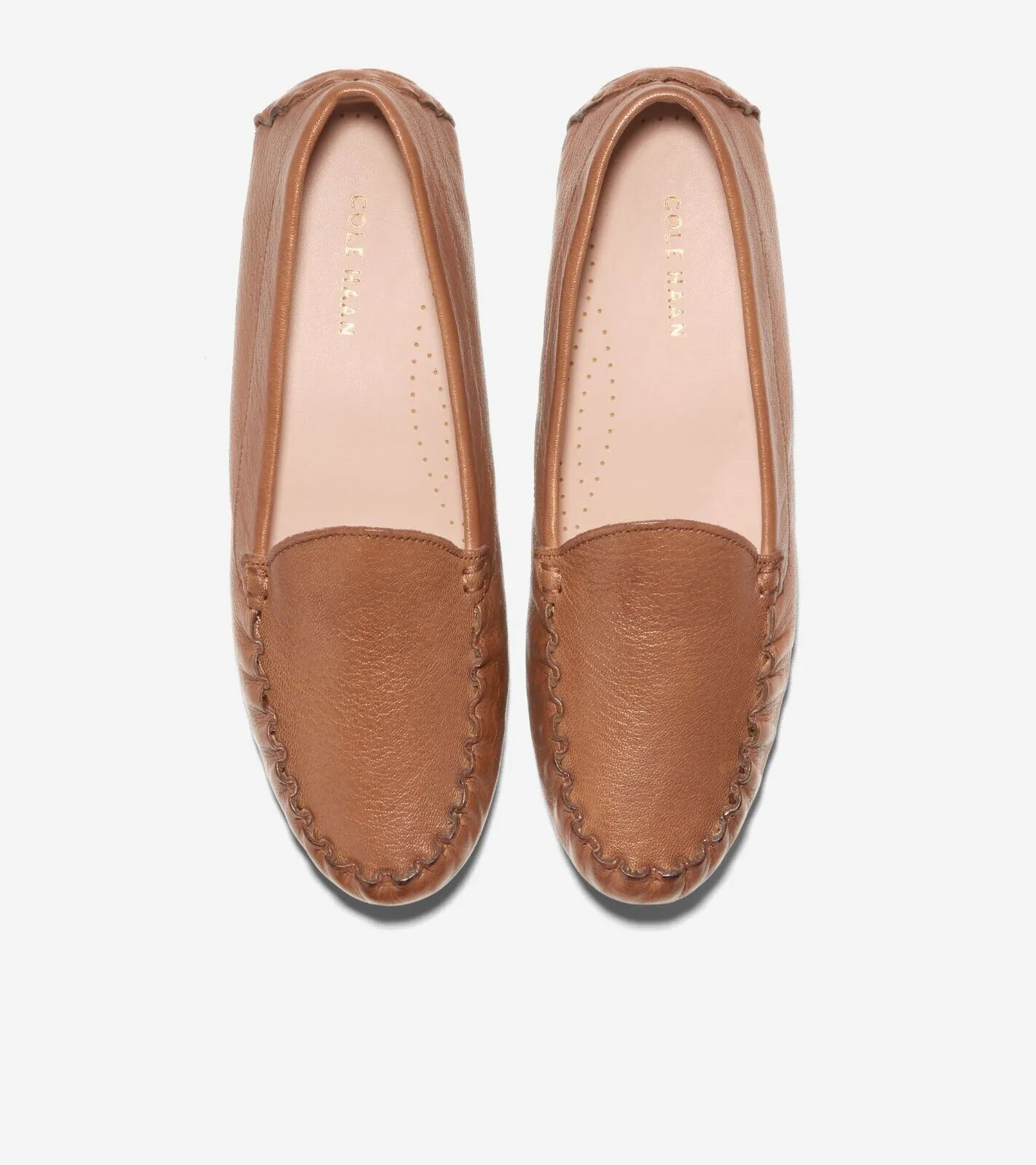 Cole Haan Evelyn Driver Flat Women's 5 Pecan Brown Leather Loafers Shoes KHD474