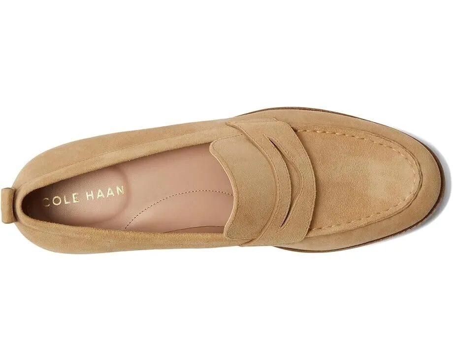 Cole Haan Stassi W28191 Women's US 8.5 Brown Suede Penny Loafer Shoes ZPO360 (Brown,8.5)