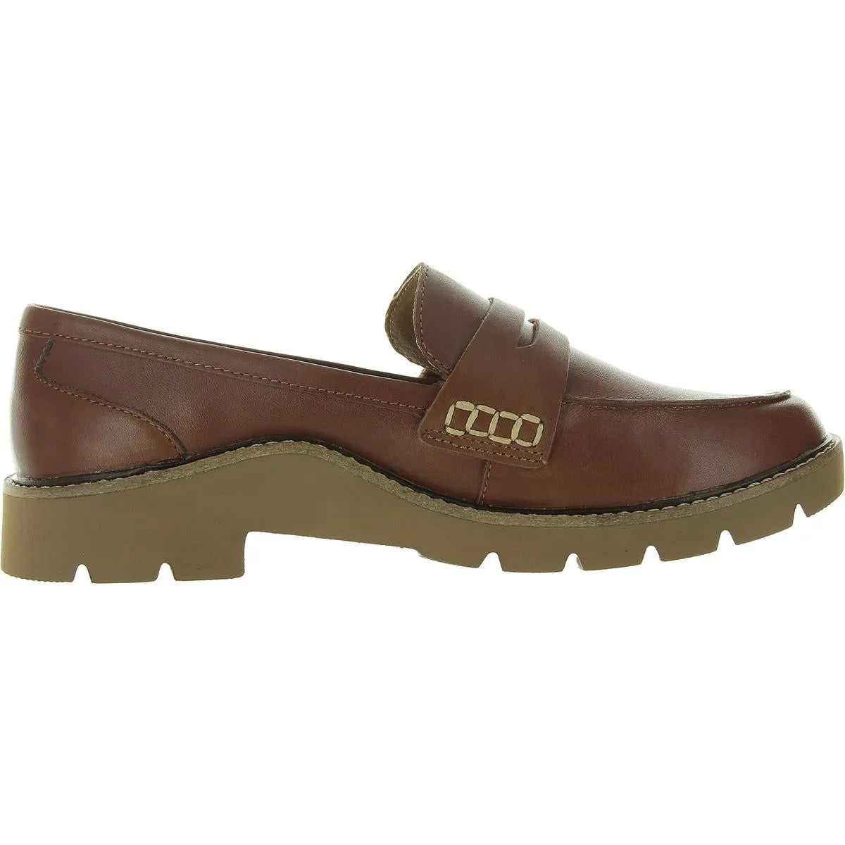 Collette Womens Contrast Trim Leather Loafers