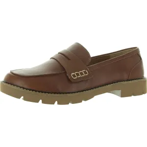 Collette Womens Contrast Trim Leather Loafers