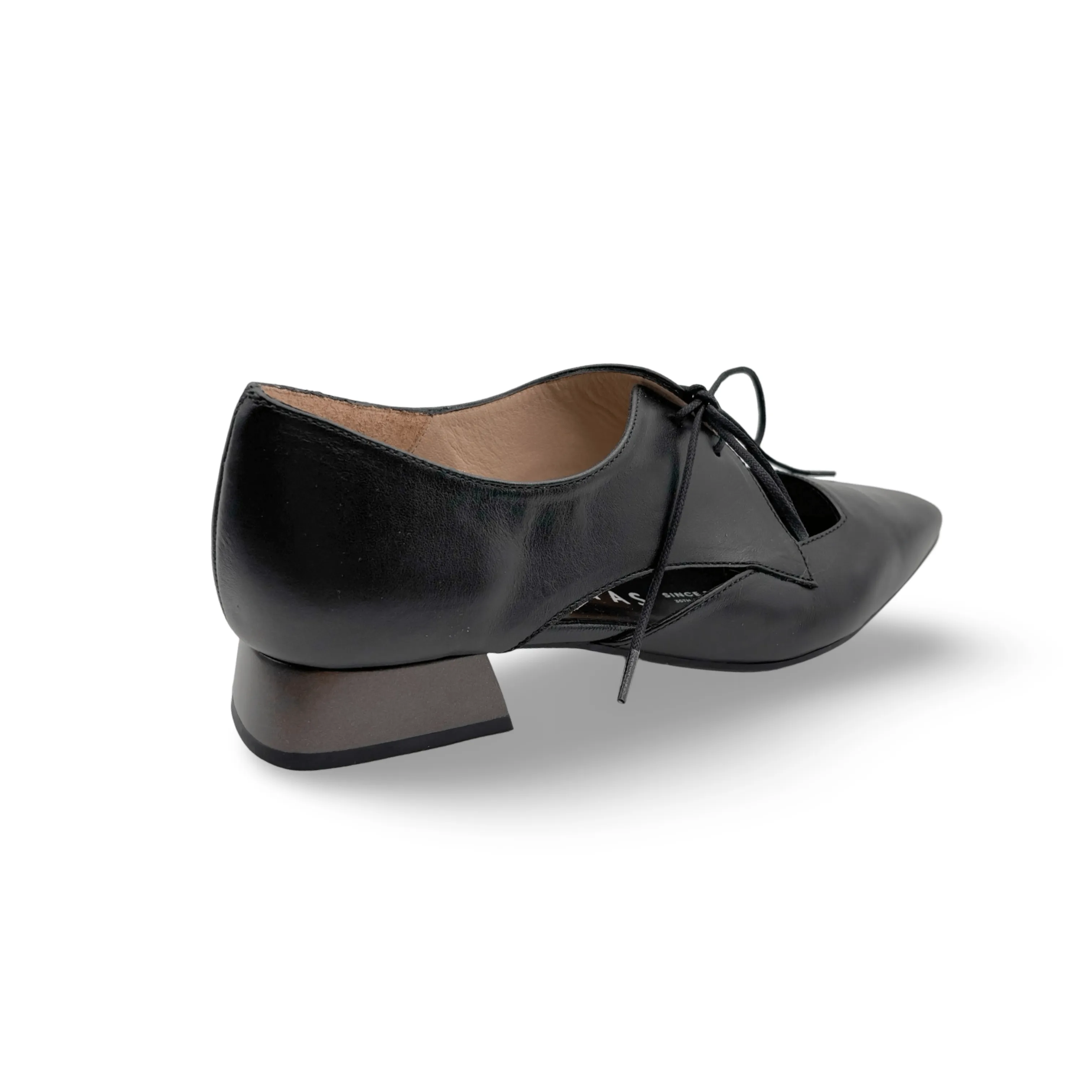 Dali Black Lace up Flat